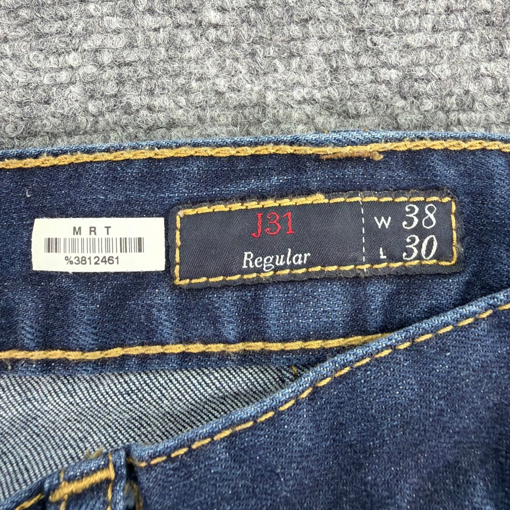 Armani Jeans Mens 38 (Fits 37x28.5) Blue J31 Regular Straight Leg Eagle - Picture 3 of 16